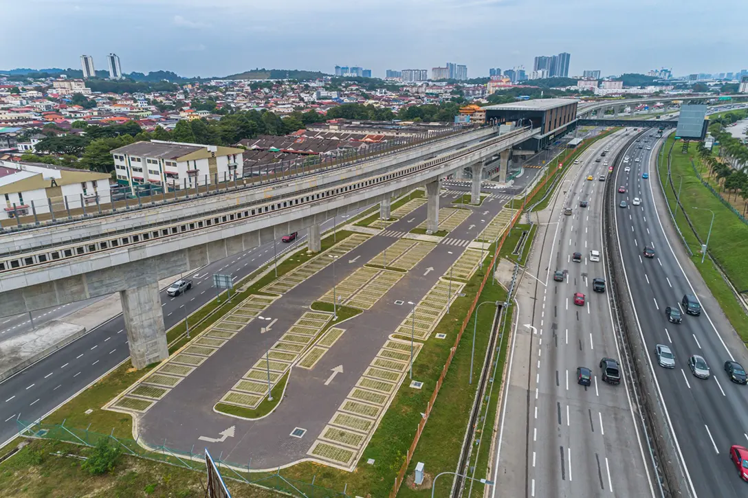 Overview of the at grade park and ride for Serdang Raya Selatan MRT Station.