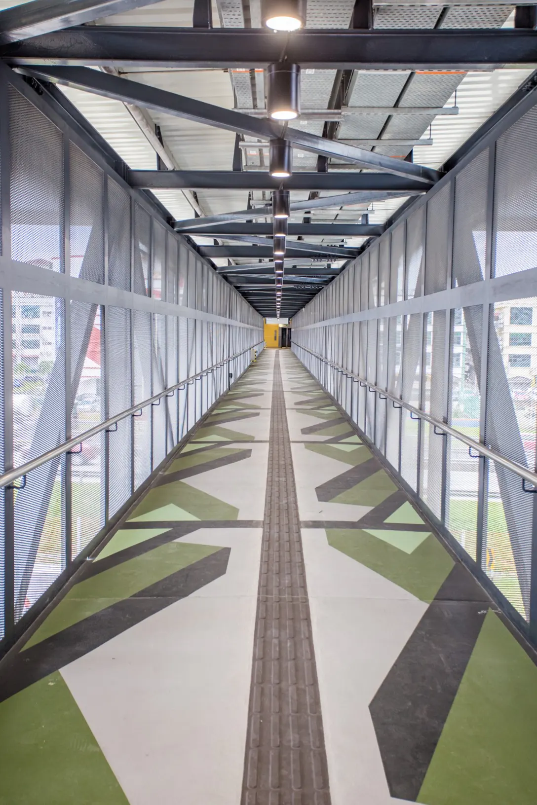 Pedestrian overhead bridge at the Serdang Raya Selatan MRT Station.