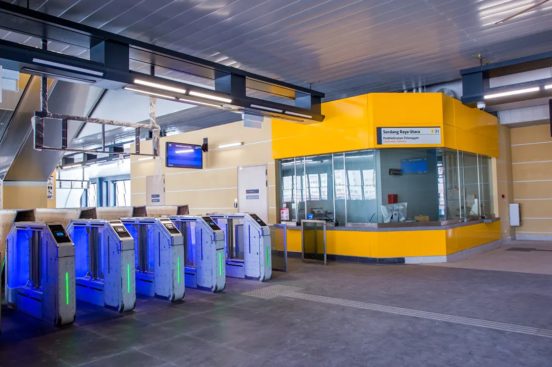 Installation of Automatic Fare Collection in progress at the Serdang Raya Utara MRT Station