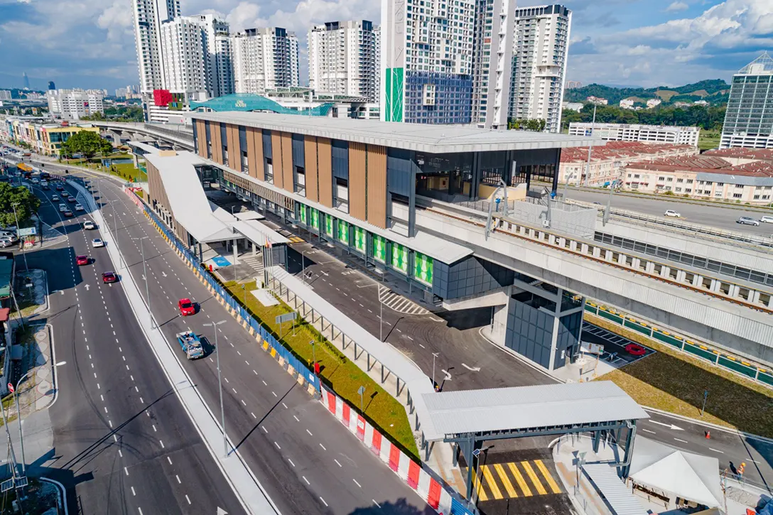 Roadworks in progress at the Serdang Raya Utara MRT Station.