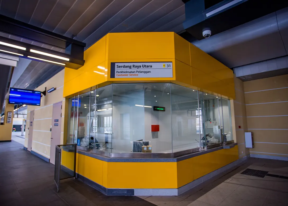 View of the completed Customer Station Office room at the Serdang Raya Utara MRT Station.