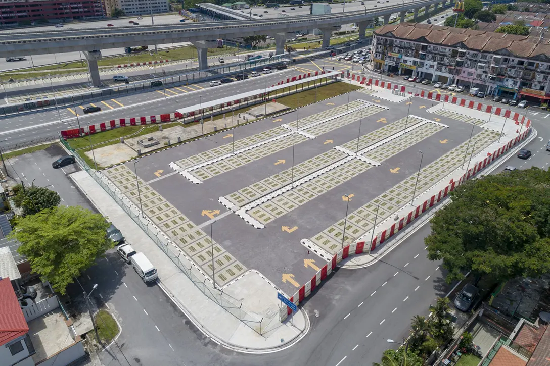 Landscape works completed at the Serdang Raya Utara MRT Station.At Grade Park and Ride