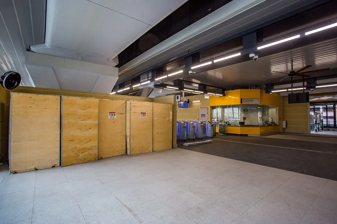 Installation of Ticket Vending Machine works in progress at the Serdang Raya Utara MRT Station.