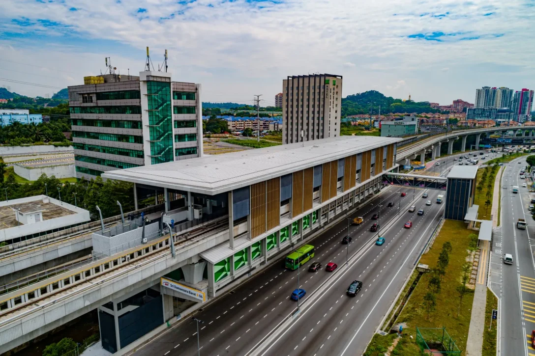 Aerial view of the completed Sri Damansara Barat MRT Station