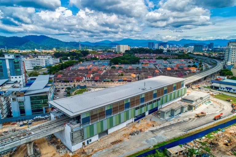 Installations of double skin wall and lift glass in progress at the Sri Damansara Sentral MRT Station