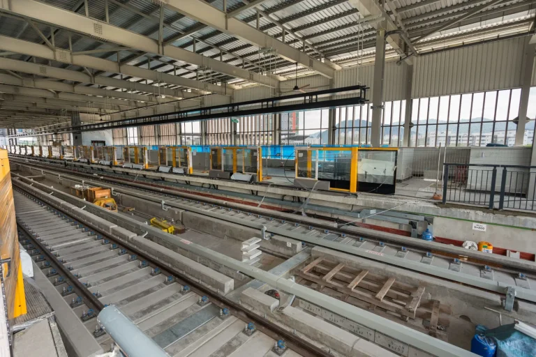 View of the platform tiling works in progress at the Sri Damansara Sentral MRT Station