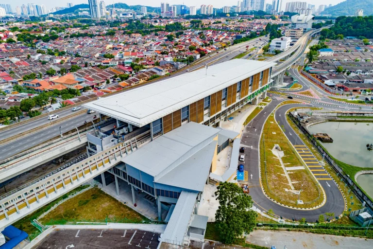 Aerial view of the completed Sri Damansara Timur MRT Station