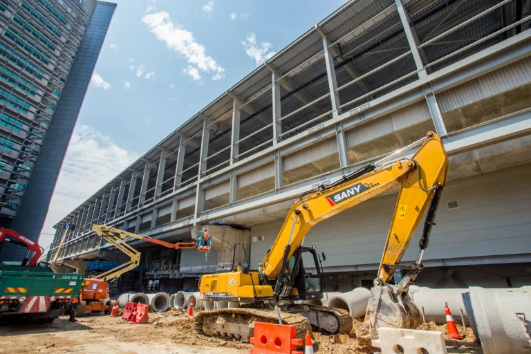 Laying pipe culvert in progress at Sri Delima MRT Station