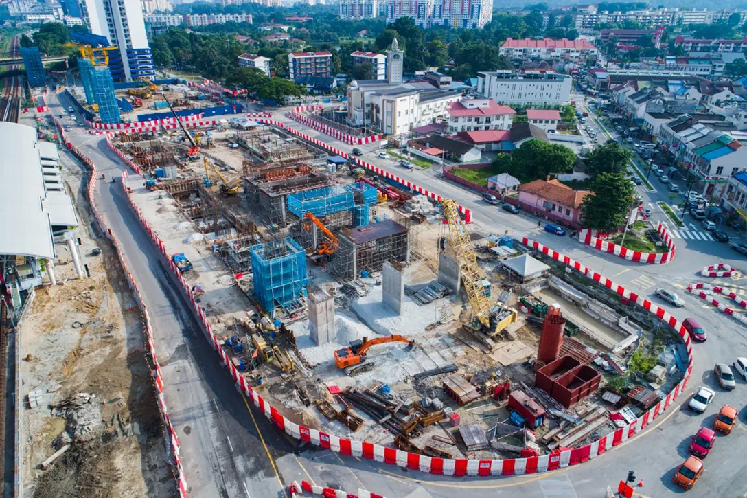 Aerial view of the Sungai Besi MRT Station site.