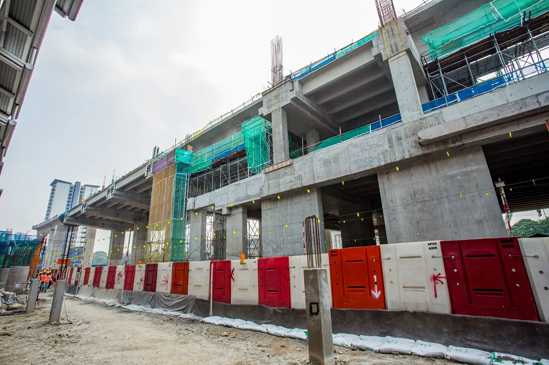 Sewerage relocation works in progress at the Sungai Best MRT Station site.