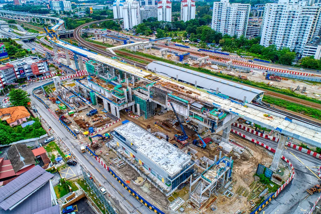 Aerial view of the the Sungai Besi MRT Station site.