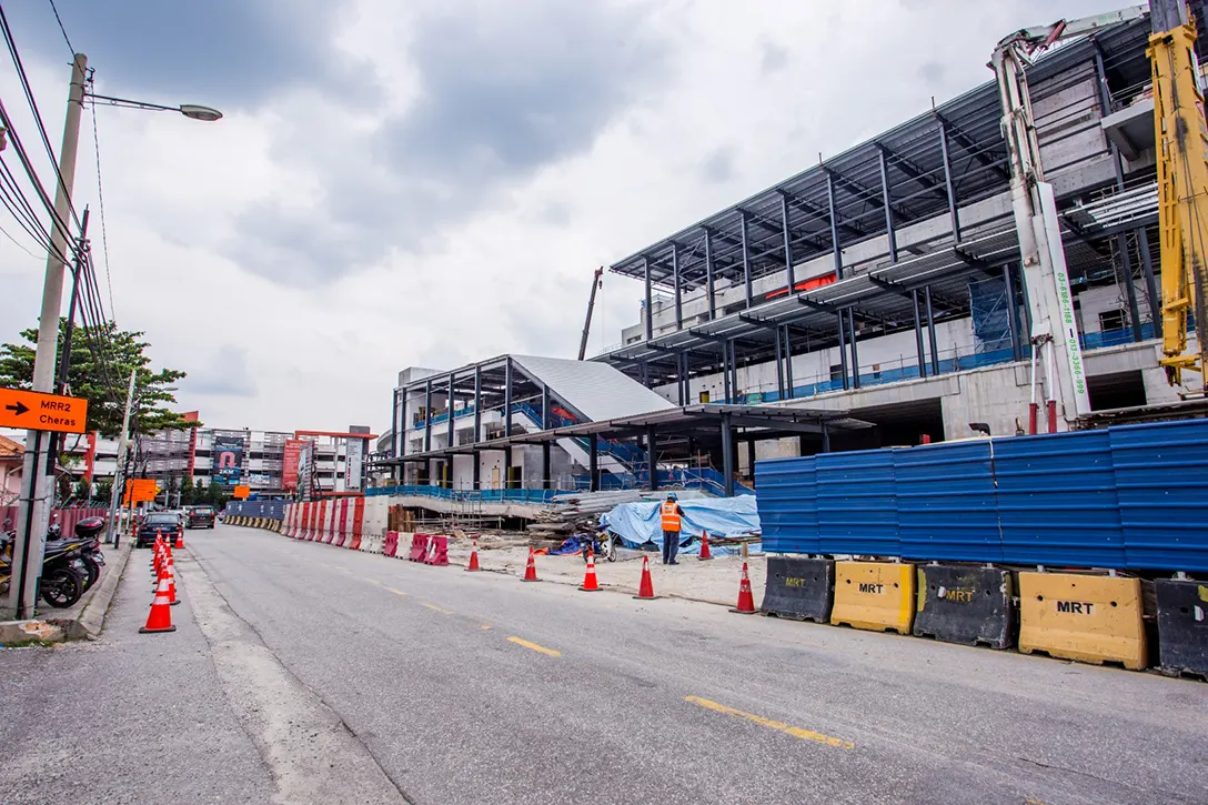 Electrical and mechanical services works in progress at the Sungai Besi MRT Station site.