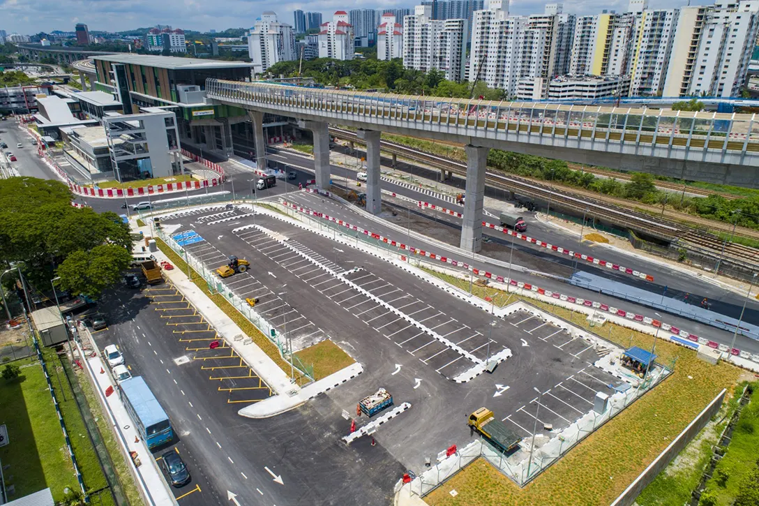 Aerial view of the Sungai Besi MRT Station At Grade Park and Ride