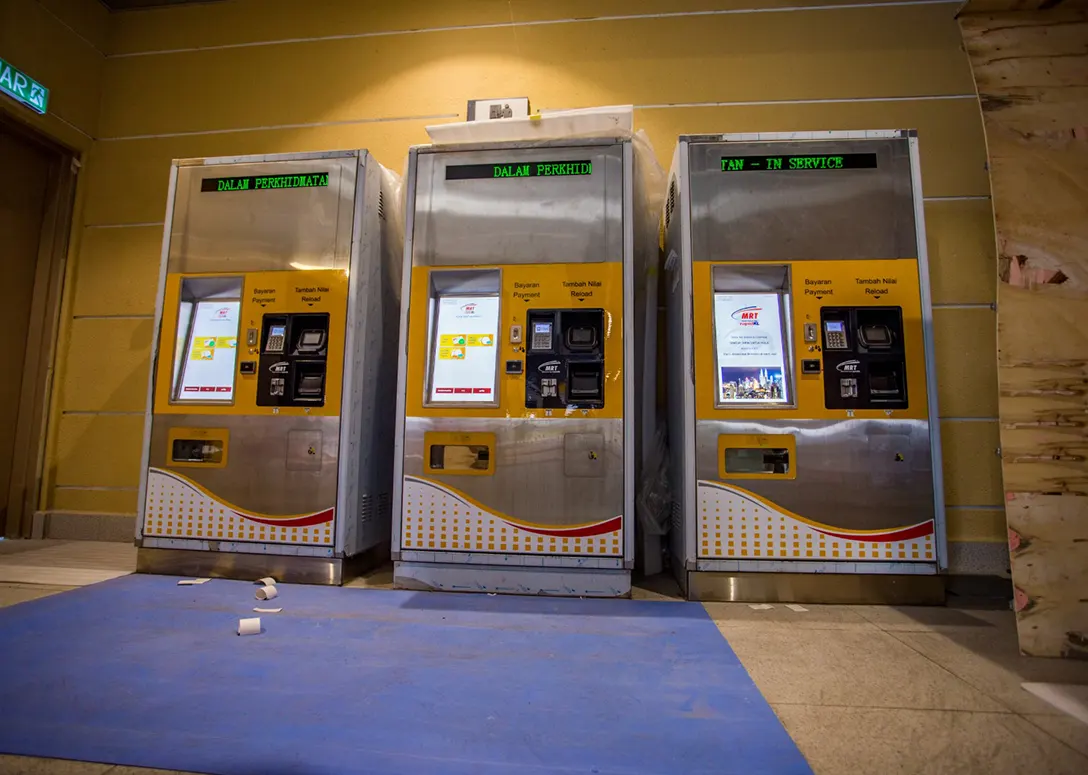Ticket Vending Machine installed at the Sungai Besi MRT Station.