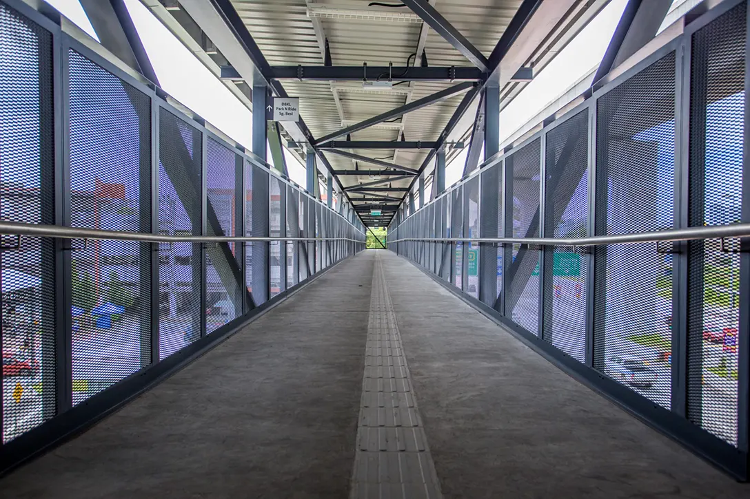 Pedestrian Overhead Bridge at the Sungai Besi MRT Station.