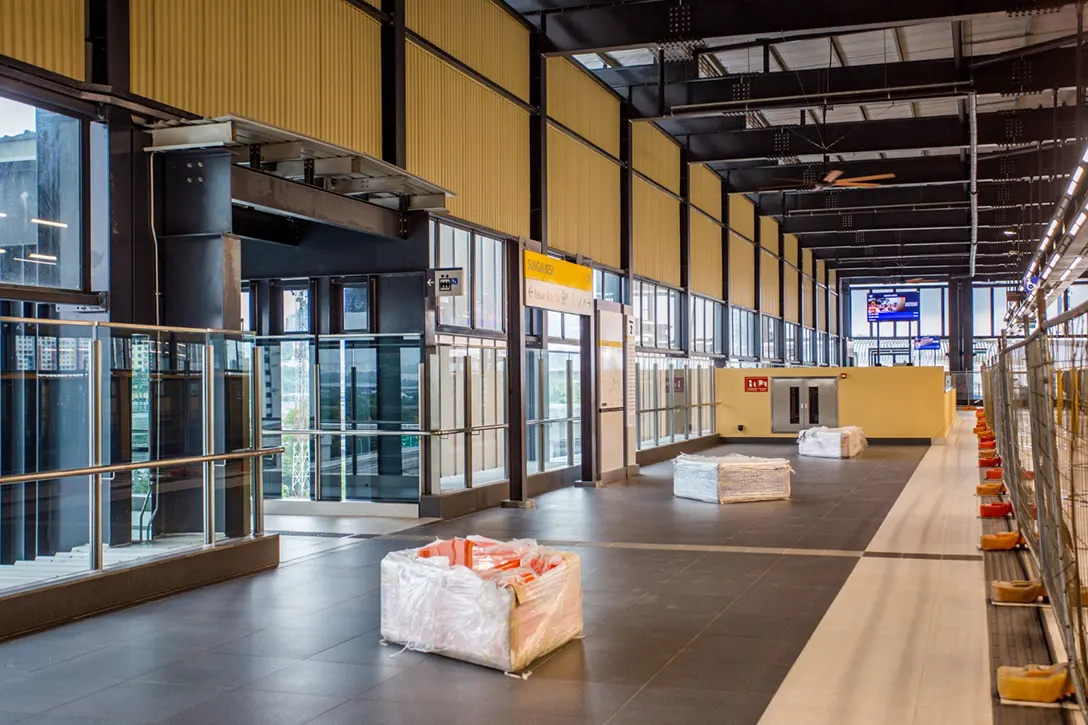 Platform bench delivered at the Sungai Besi MRT Station.