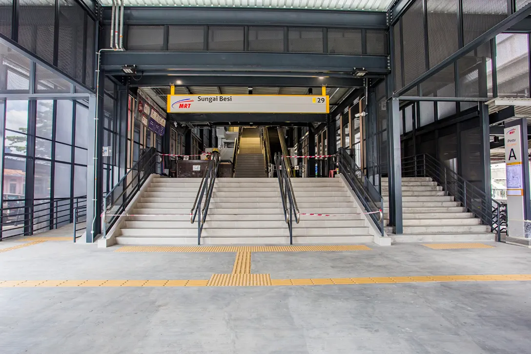 Enhancement works completed at the Sungai Besi MRT Station, Entrance A.