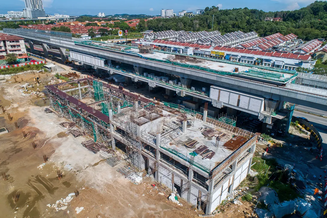 System rooms in progress of architectural finishing and electrical and mechanical fitting at the Taman Equine MRT Station site.