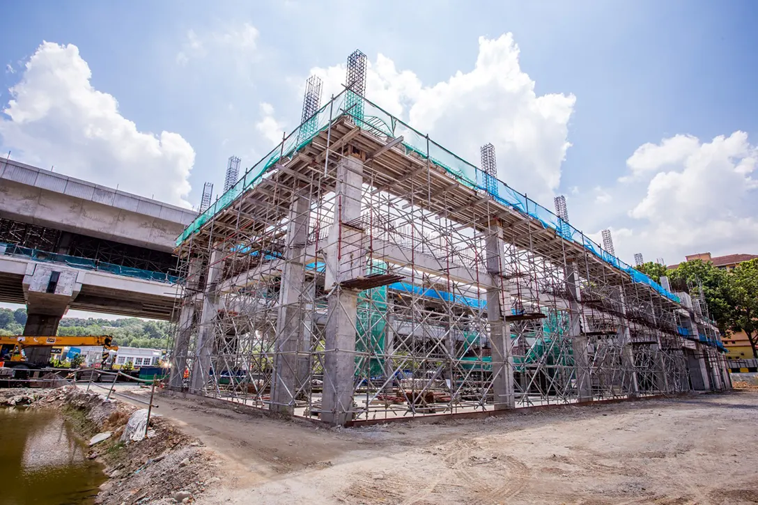 Architectural works and electrical and mechanical works in progress for all system rooms of the Taman Equine MRT Station.