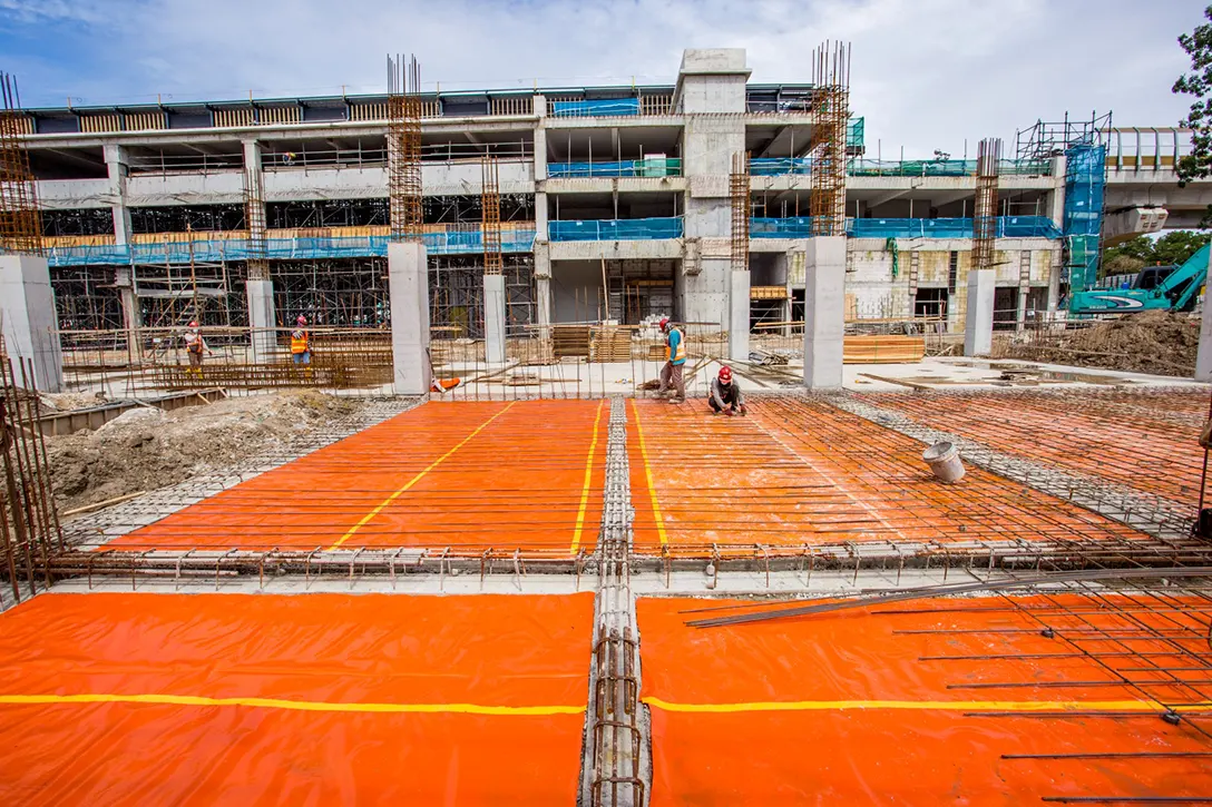 Ground slab works in progress at the Taman Equine MRT Station Multi-Level Park and Ride.