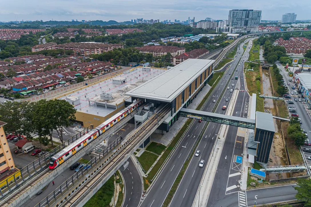 Overview of the station and external works completion at the Taman Equine MRT Station.