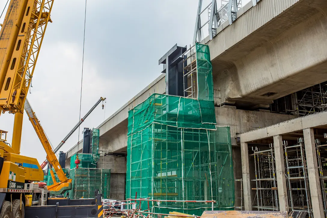 Ongoing work at the Taman Naga Emas MRT station