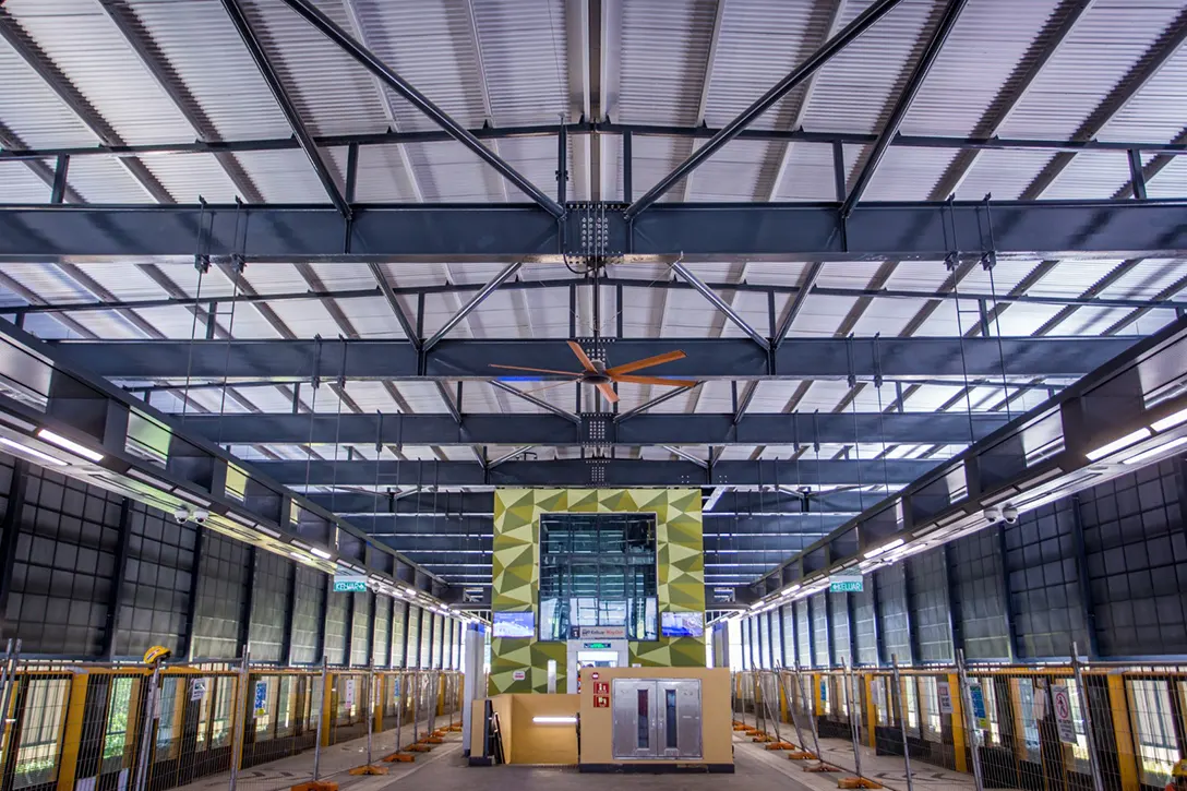 Mural paint works completed at the Taman Naga Emas MRT Station.