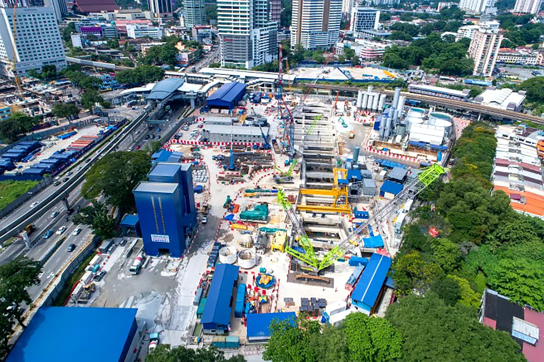 Aerial view of the Titiwangsa MRT Station site