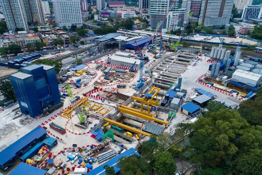 Overhead view of the Titiwangsa MRT Station site.