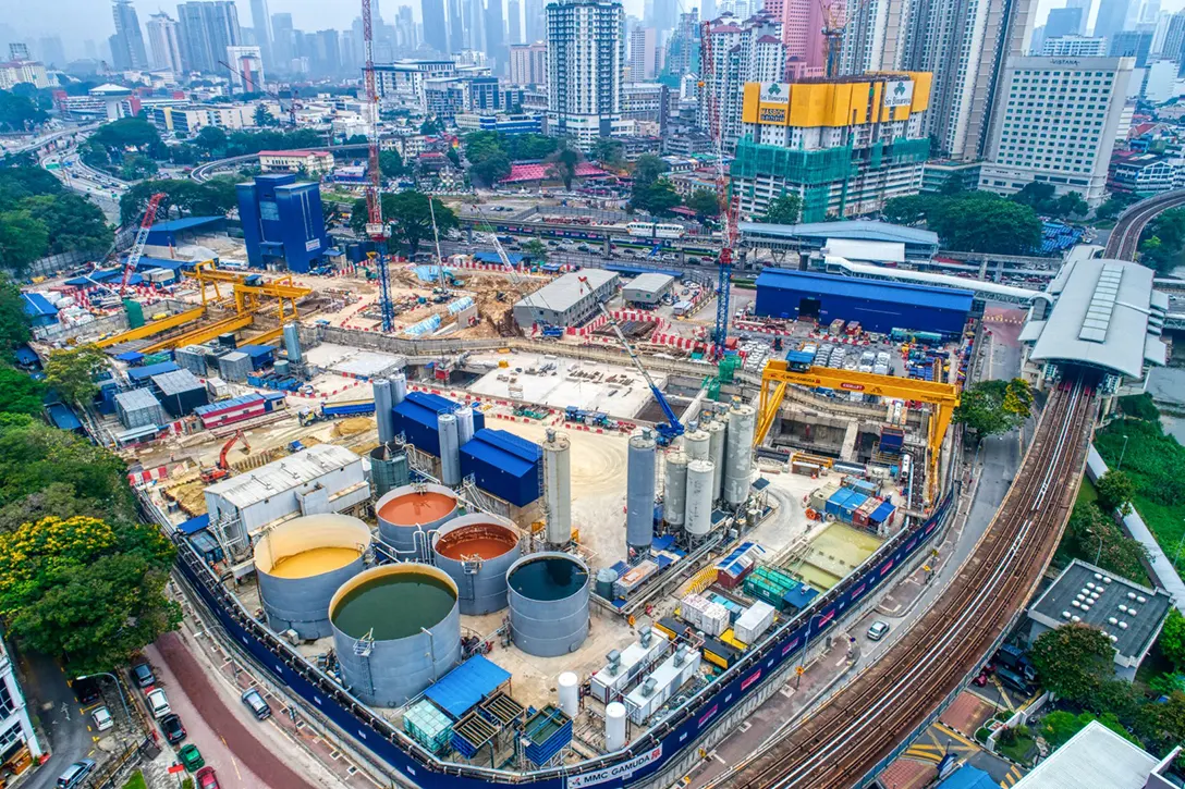 Aerial view of the Titiwangsa MRT Station site.