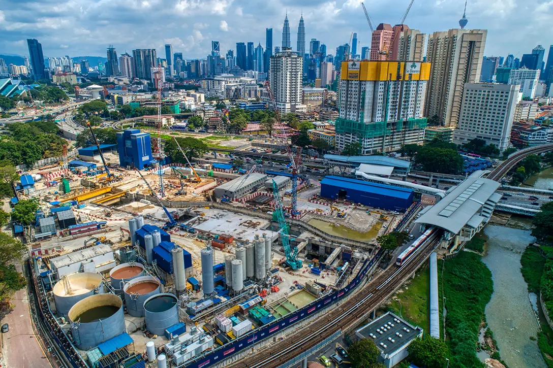 Aerial view of the Titiwangsa MRT Station site.