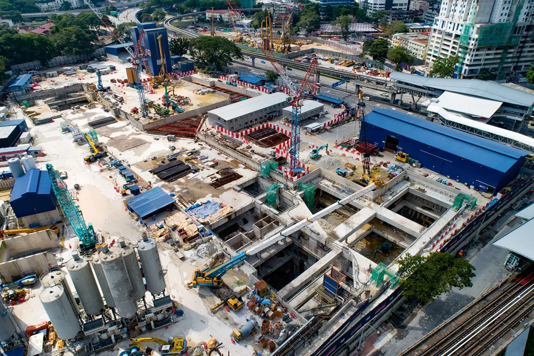 Aerial view of the Titiwangsa MRT Station site.