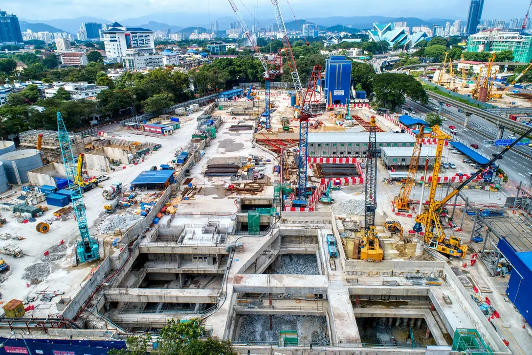 Aerial view of the Titiwangsa MRT Station site.