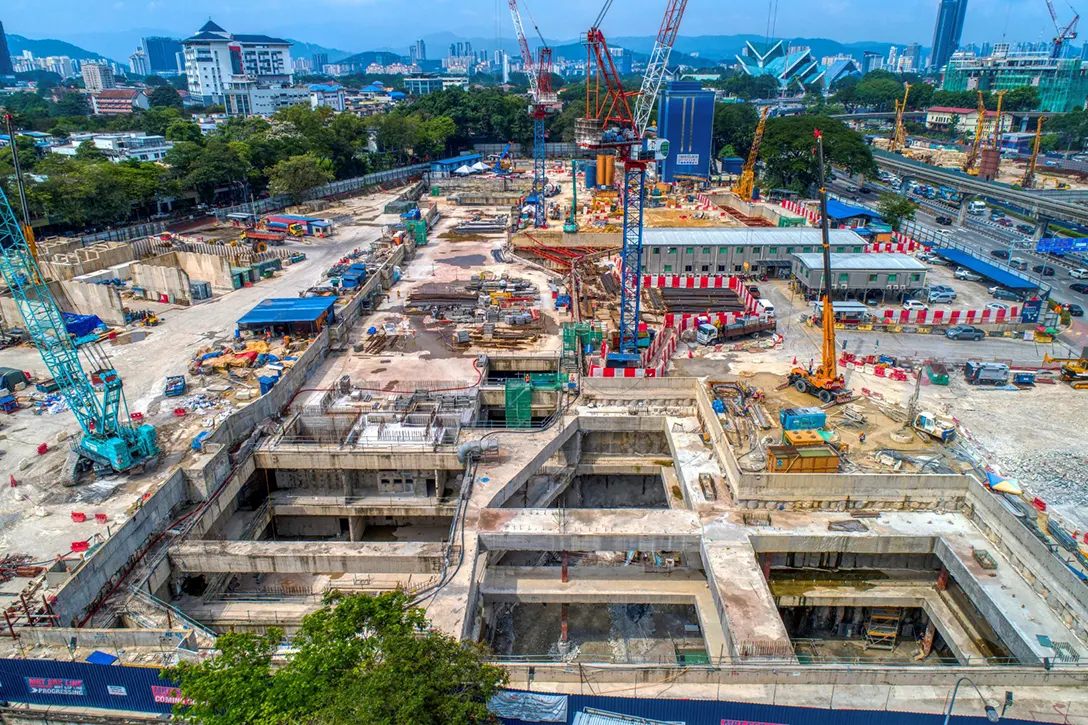 Aerial view of the Titiwangsa MRT Station site.