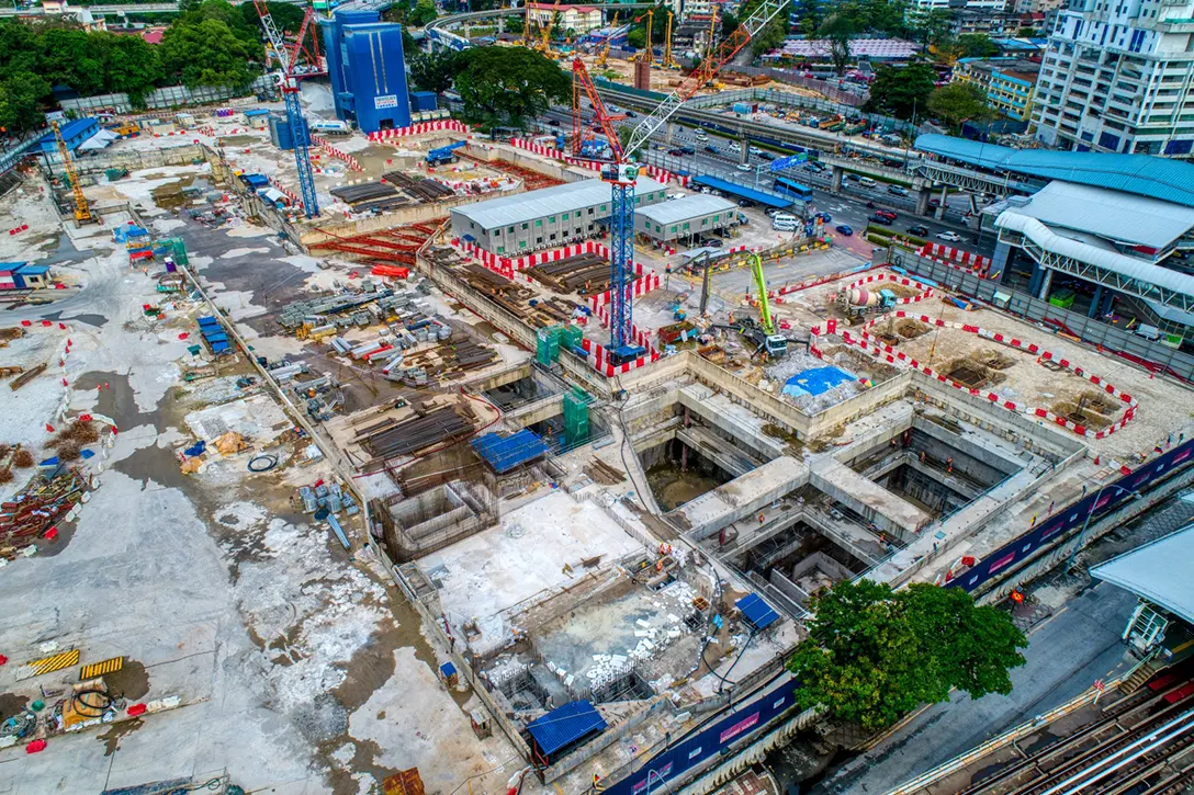 Aerial view of the Titiwangsa MRT Station site.