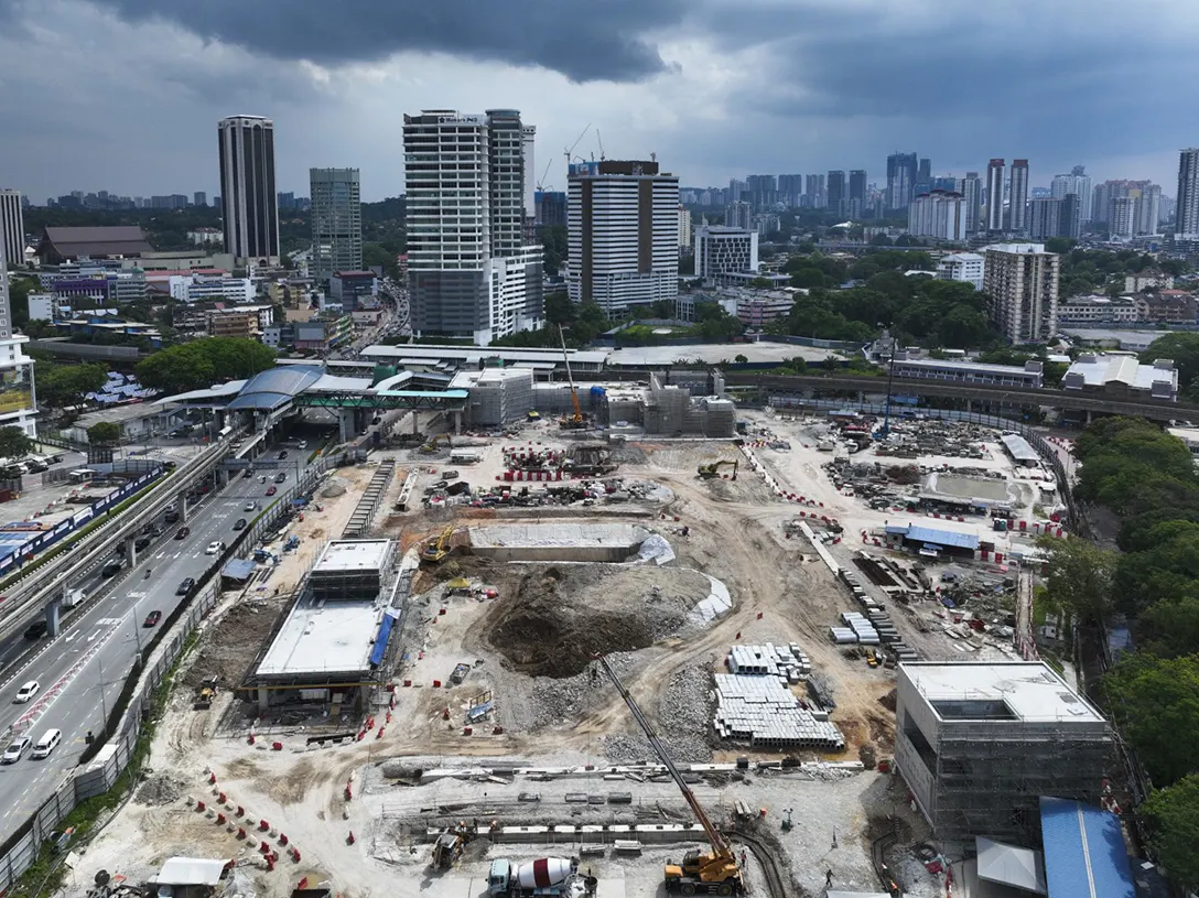 Aerial view of the Titiwangsa MRT Station.