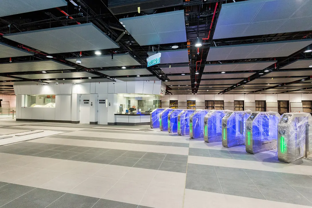 Customer Service Office Room and Automatic Fare Collection gate ready for trial operation at the Titiwangsa MRT Station.