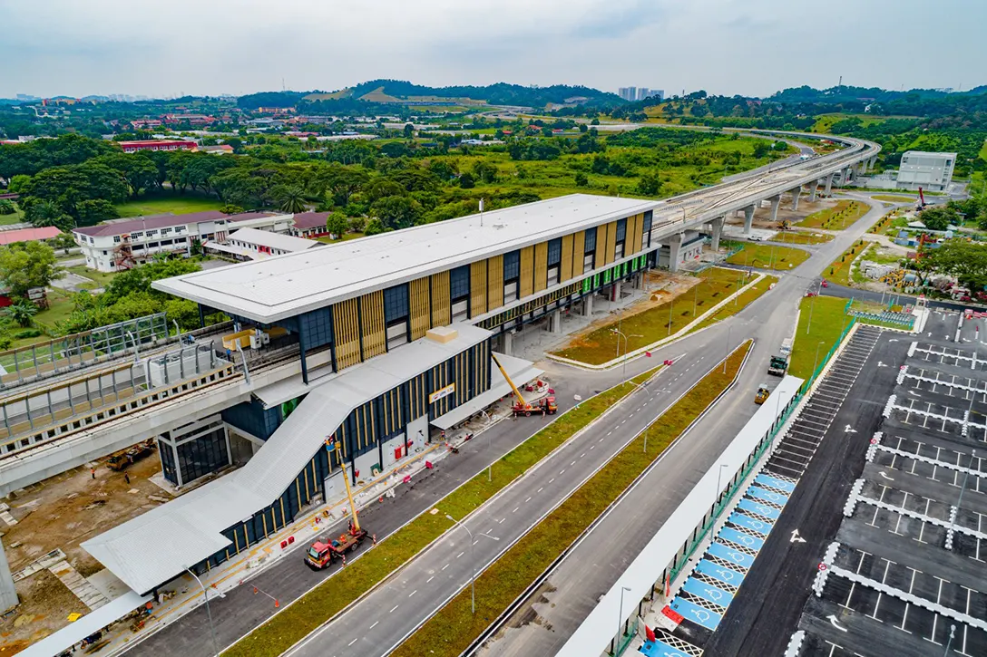 UPM MRT Station showing the signage installation, landscaping works, and anti snatch fencing works in progress