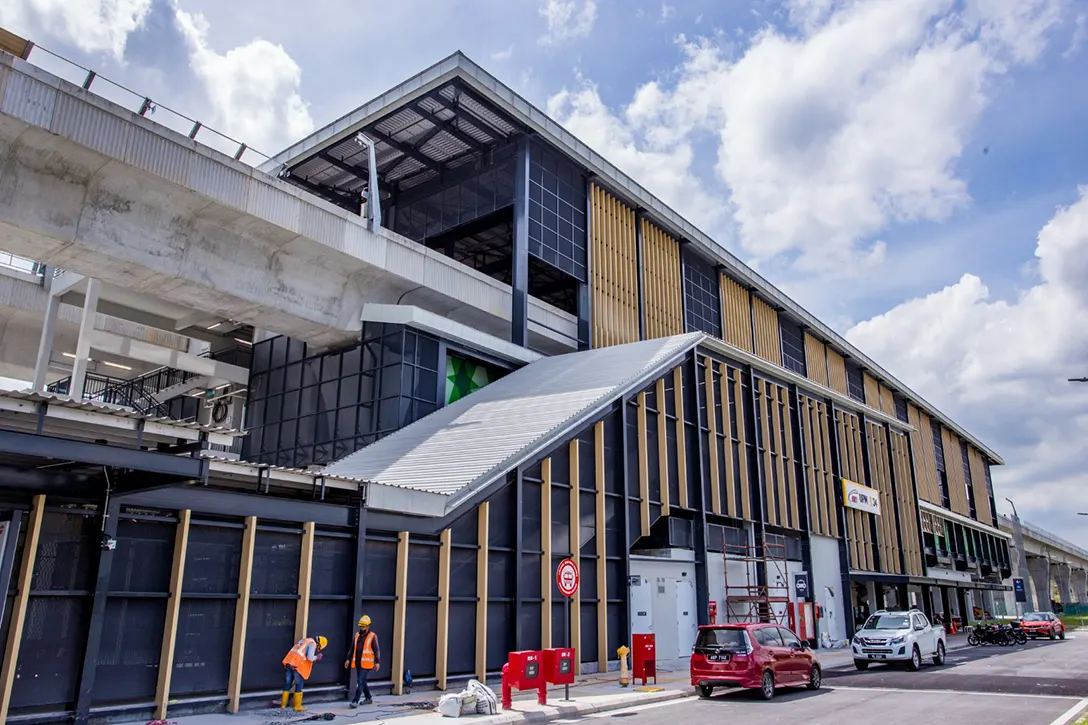 Housekeeping and rectification works in progress at station entrance of the UPM MRT Station.