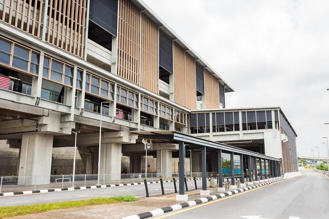 View of the completed Damansara Damai MRT Station Entrance B external works.