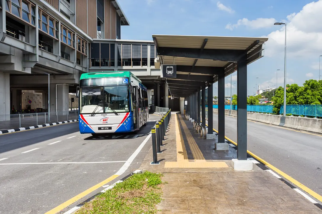Prasarana Malaysia Berhad trial off bus run prior to actual opening at the Damansara Damai MRT Station