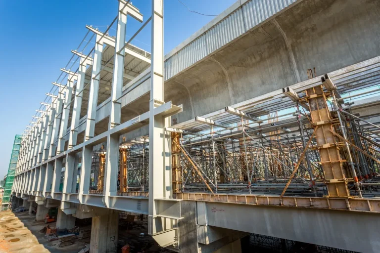 Ongoing works for erection of Damansara Damai MRT Station roof truss column