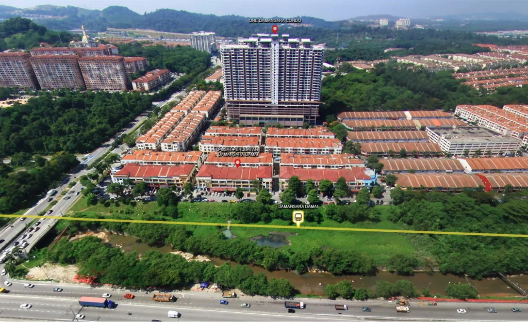 Location of Damansara Damai MRT Station and its surrounding area