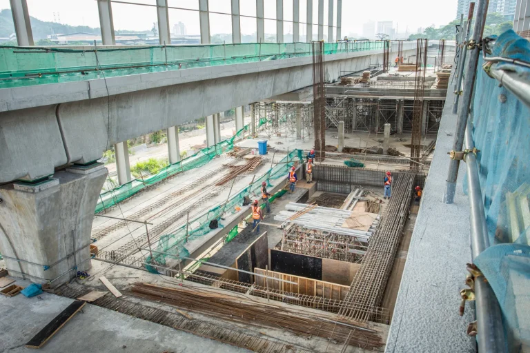 Station works in progress at the Damansara Damai MRT Station