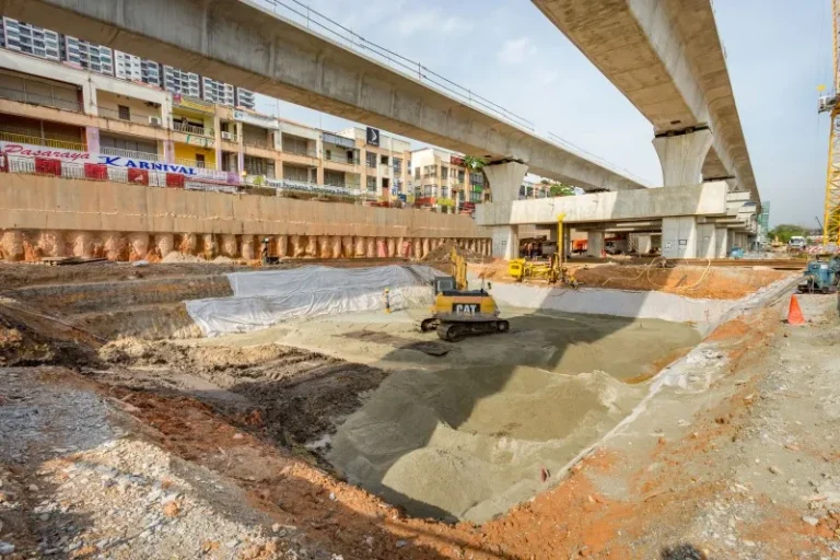 Platform preparation for station utility building at the Damansara Damai MRT Station site