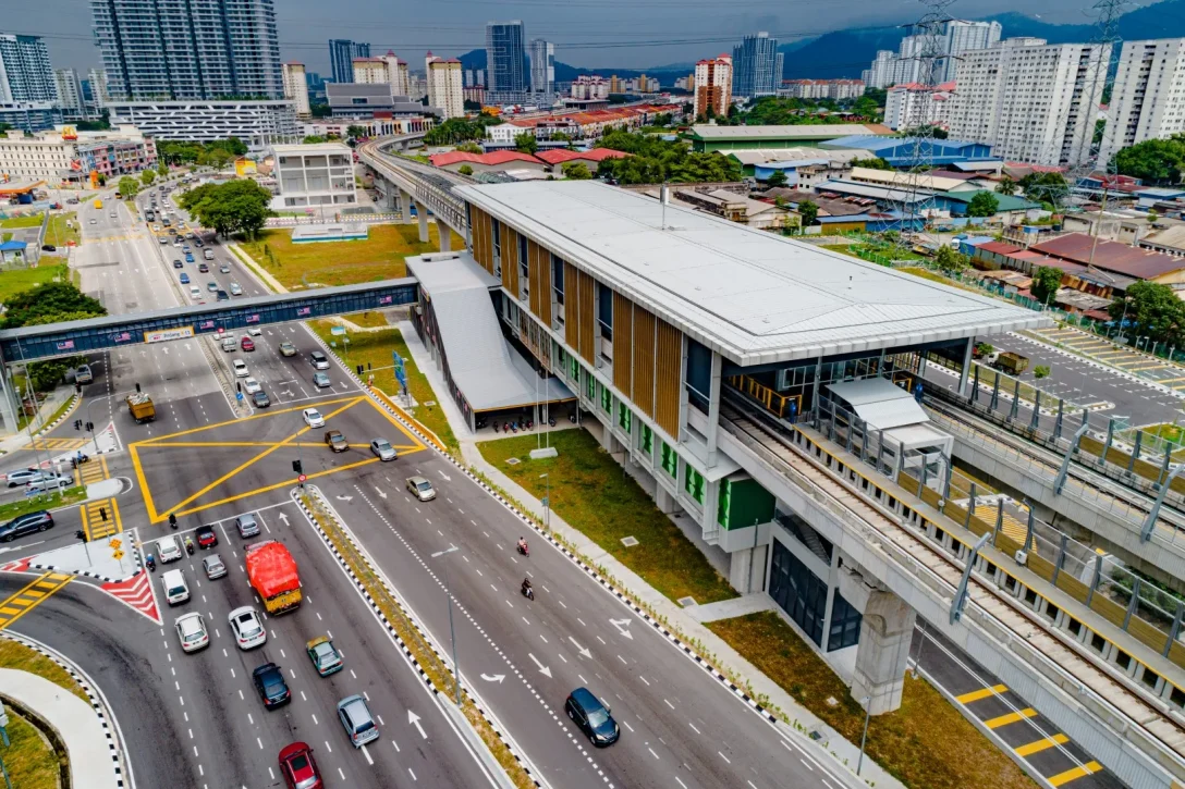 Aerial view of the Jinjang MRT Station