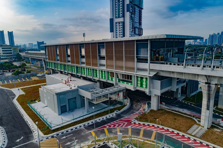 Aerial view of the Jinjang MRT Station showing the defect rectification works in progress