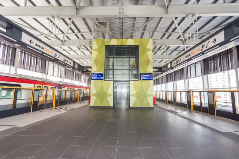 View inside the Kepong Baru MRT Station showing the site cleaning in progress