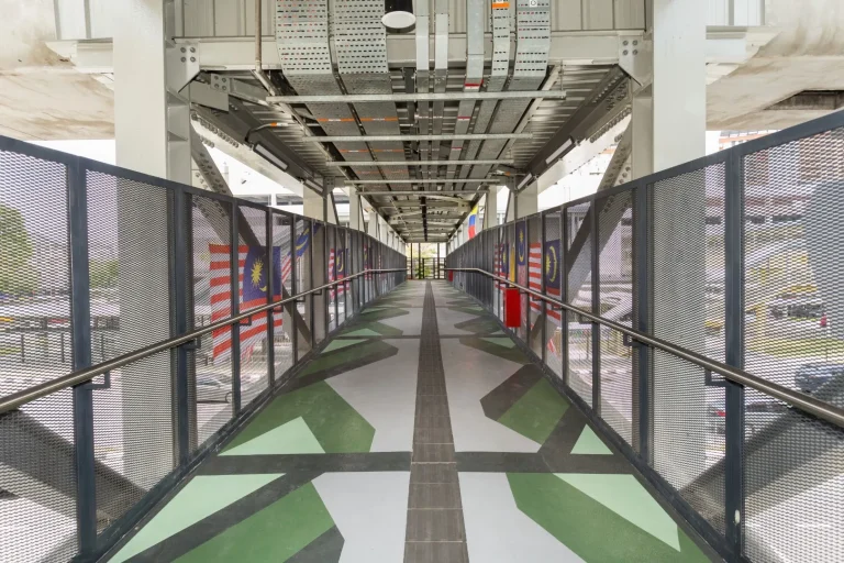 View of the Metro Prima MRT Station showing the floor epoxy paint works completed