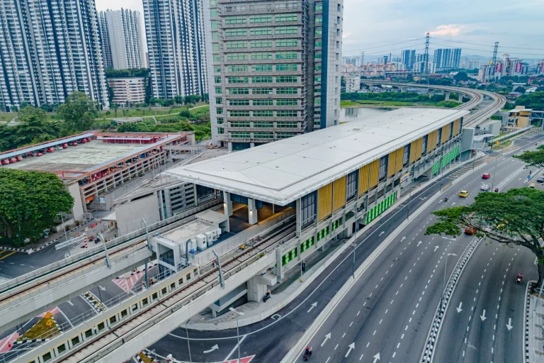 Aerial view of the Sri Delima MRT Station